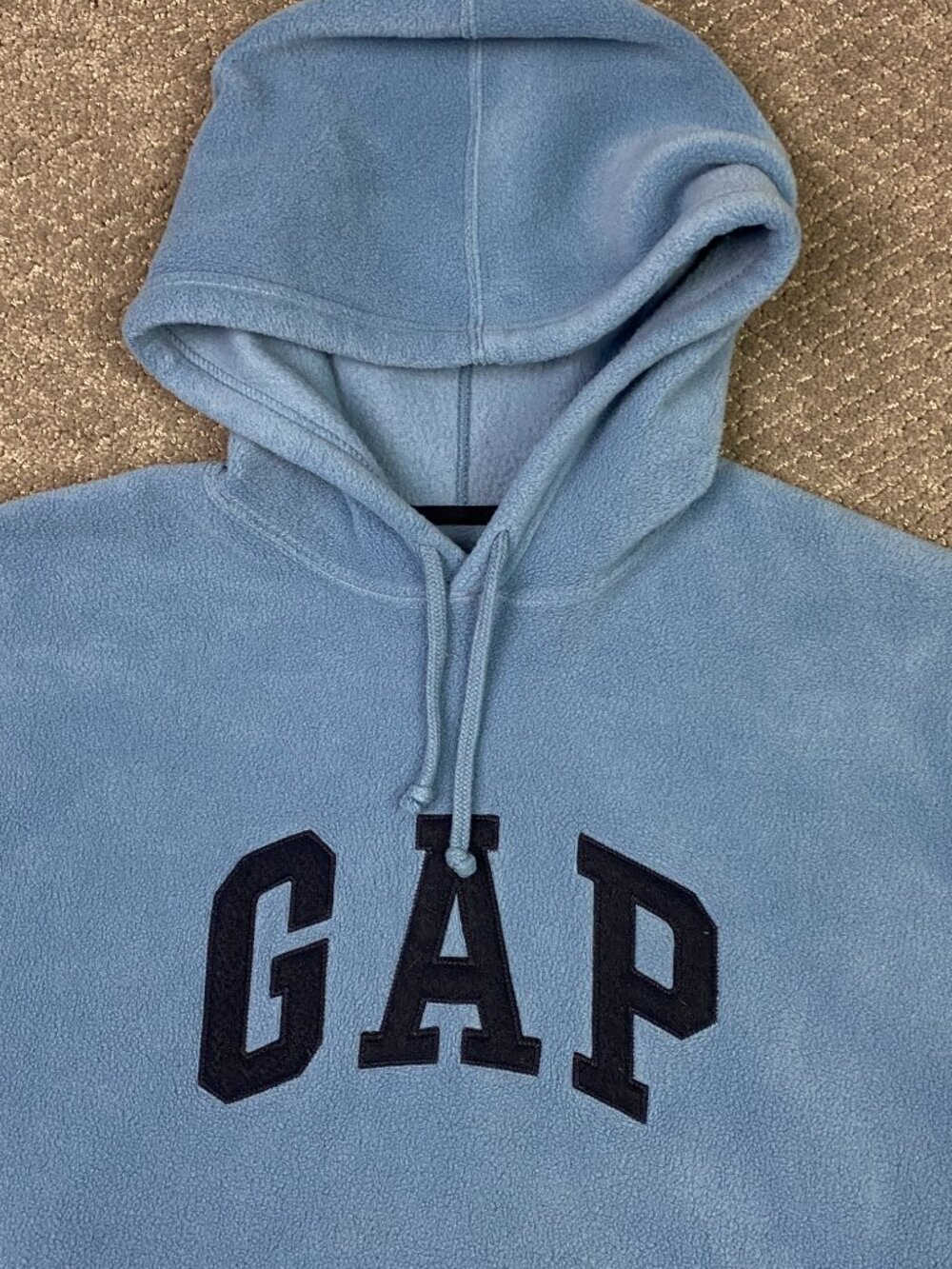 Vintage Y2K GAP Fleece Hoodie Mens XL Light Blue Pullover - Picture 2 of 16